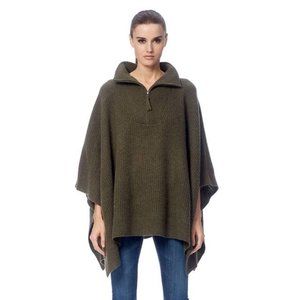 NWT 360 Cashmere Olive Green Chiara Cape One Size